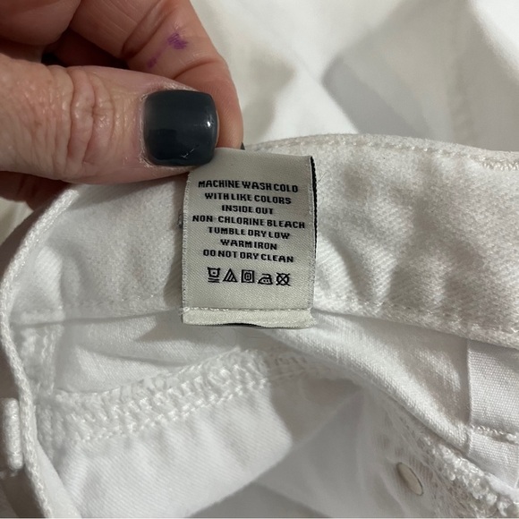 Rails The Canyon Button Front Mini Denim Skirt White Size 31 A Line Raw Edge - Picture 7 of 8